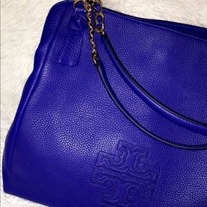Tory Burch blue shoulder tote